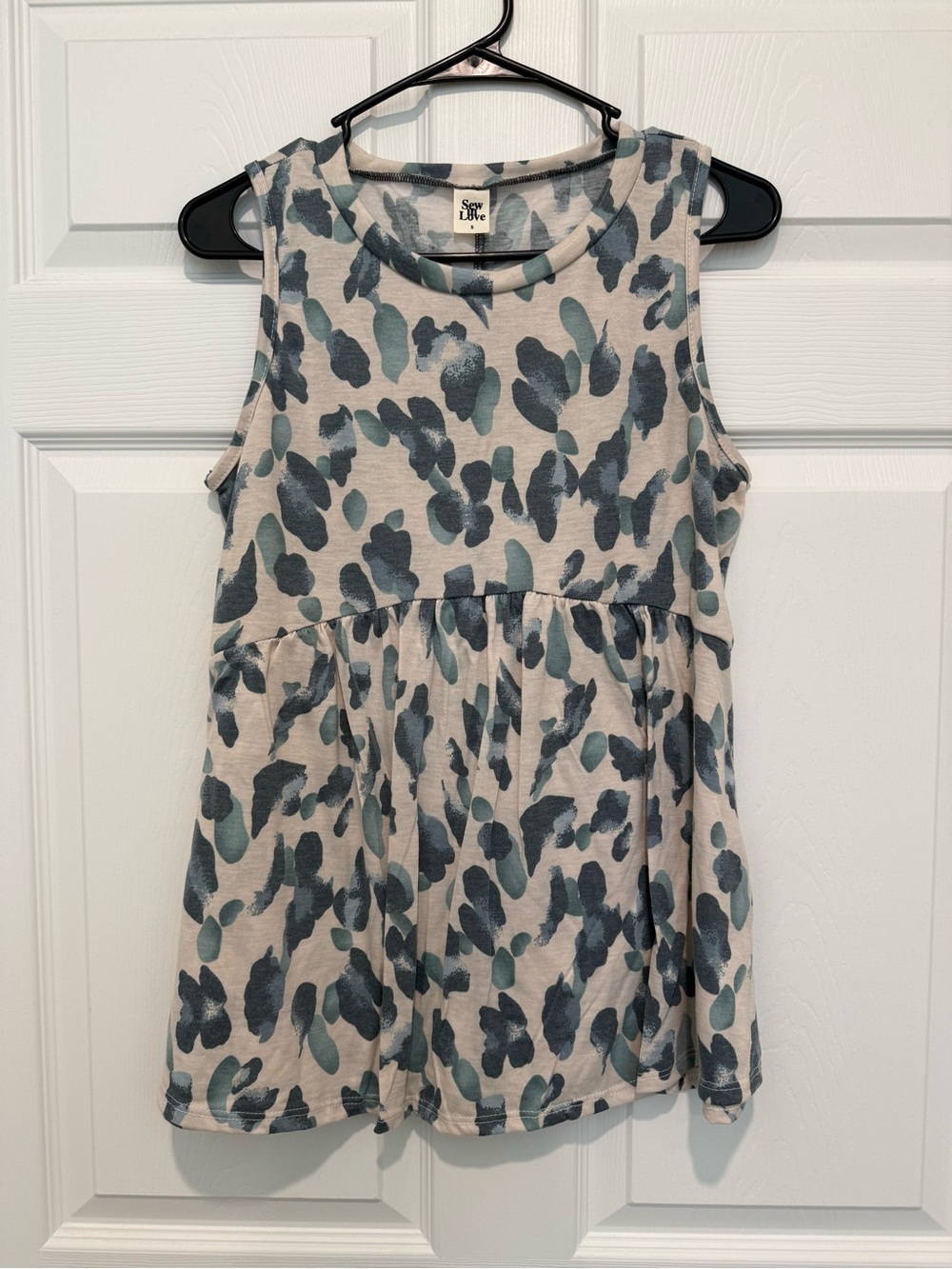 Sew in Love Sleeveless Blue Leopard Print Top